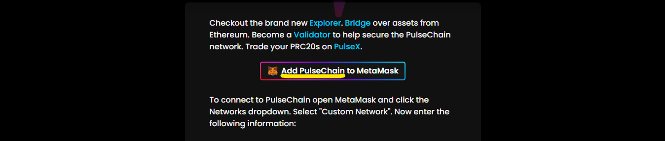 add pulsechain to metamask